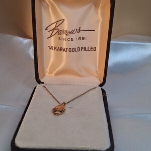 SOLD! P49. Vintage/Antique Barrows 14kt Gold Filled Necklace W Floral Locket 14"